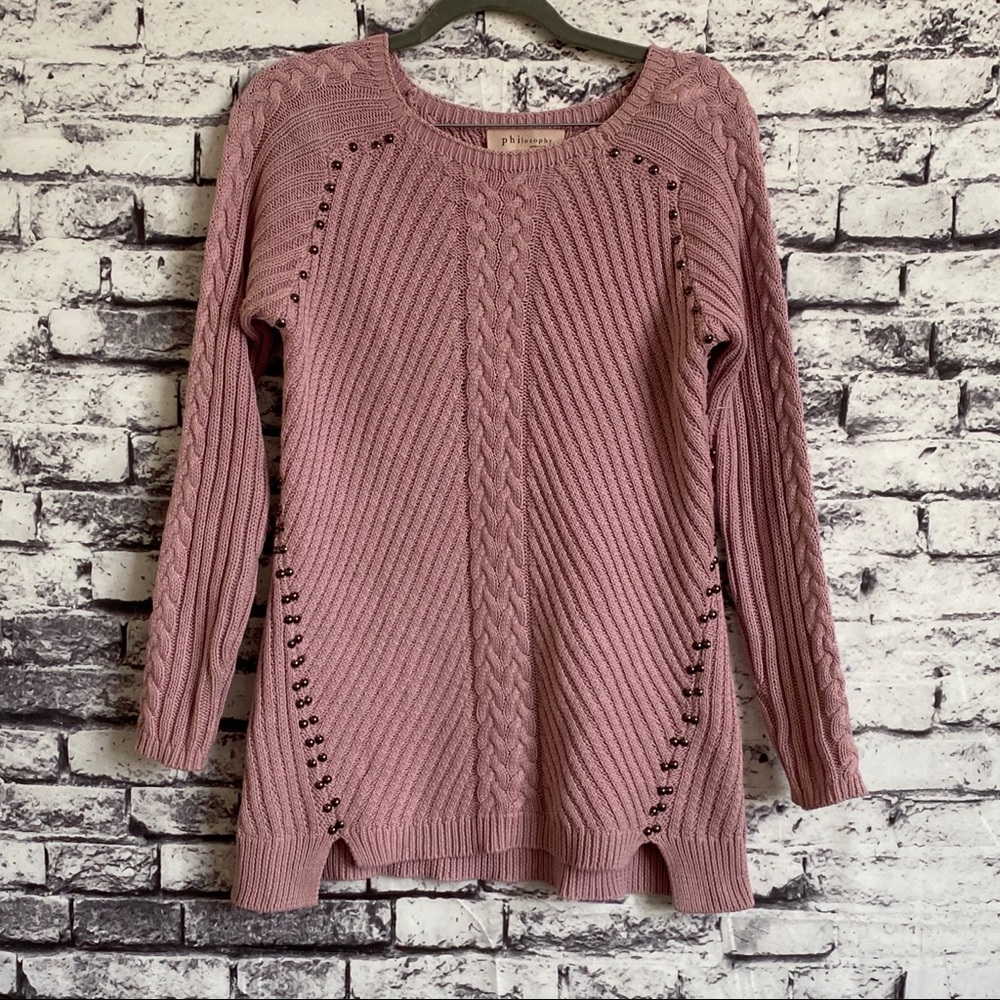 Philosophy Pink Chunky Knit Sweater
